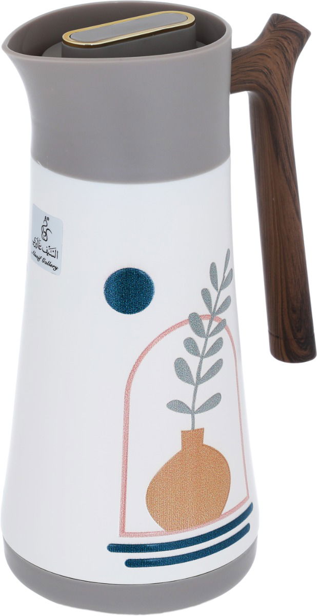 Al Saif Gallery thermos, 0.6 liters, steel inner container, steel outer shell - white-gray product image 2