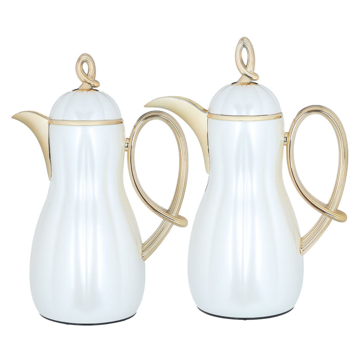 Al Saif Gallery Arwa thermos set, 1/1 liter, thermal glass inner container, plastic outer shell - golden white product image