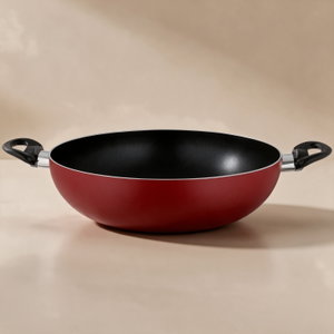 Mr.Cook Deep Teflon Frying Pan, 34 cm, Two Black Handles - Red product image