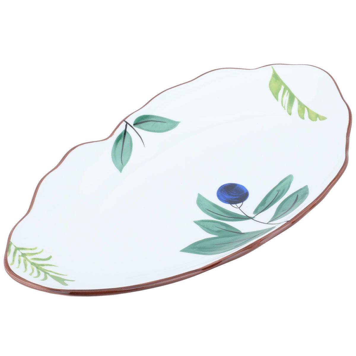 Al Saif Gallery porcelain dessert plate, 12 inches, fruit pattern - white product image