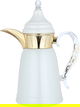Al Saif Gallery Qamar Thermos Dallah, 0.35 L, Transparent Handle, Stainless Steel Inner Case, Stainless Steel Outer Body - Pearl Gold product image 1