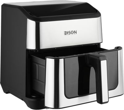 قلاية هوائية إديسون، 1900 واط، 8 لتر، 37.3x30x31.2 سم، ديجيتال، 4 برامج، تحكم لمس،  GLA-8002H - أسود فضي product image 3