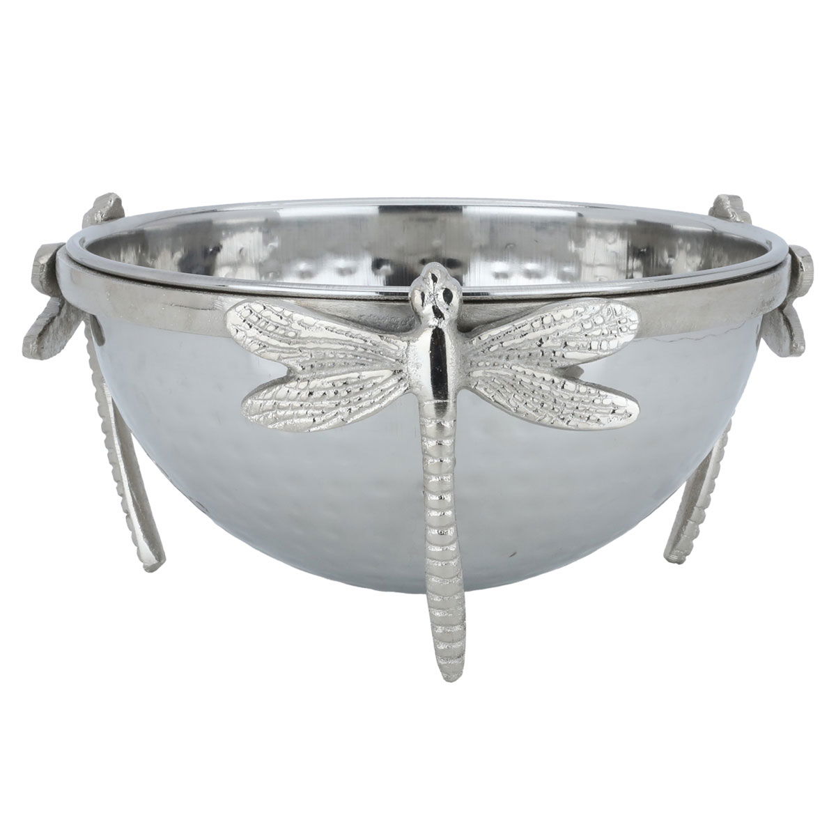 Al Saif Gallery Steel Bowl, 21 x 21 x 11 cm, butterfly legs - silver product image