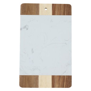 لوح تقطيع خشب رخام السيف غاليري، مستطيل - ابيض بني product image 2
