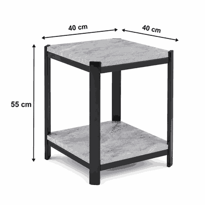 طقم طاولات خشب MDF و معدن، 7 قطع - رمادى اسود product image 4