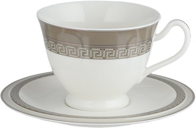 طقم تقديم سفرة بورسلان السيف غاليري، 166 قطعة، نقش فضي - أبيض بني product image 17