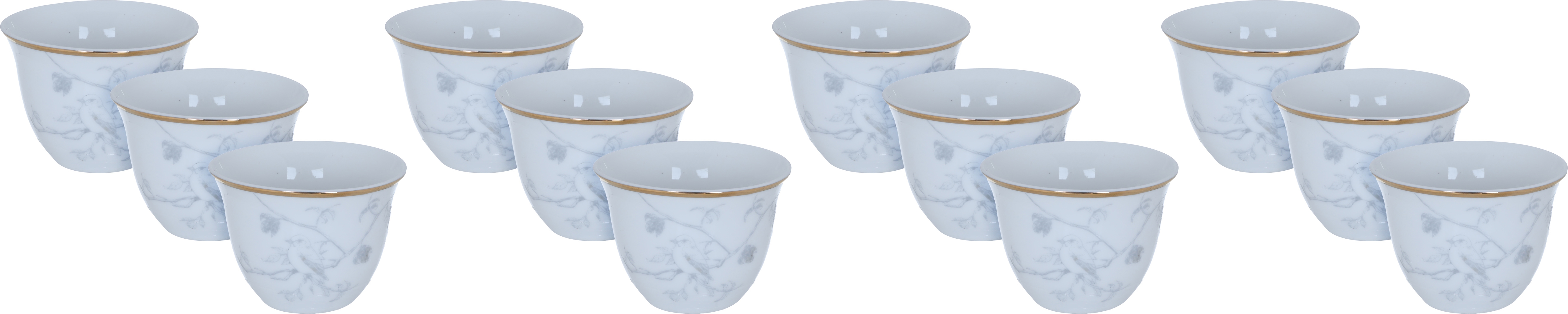 Al Saif Gallery Porcelain Arabic Coffee Cups Set, 12 Pieces - White product image