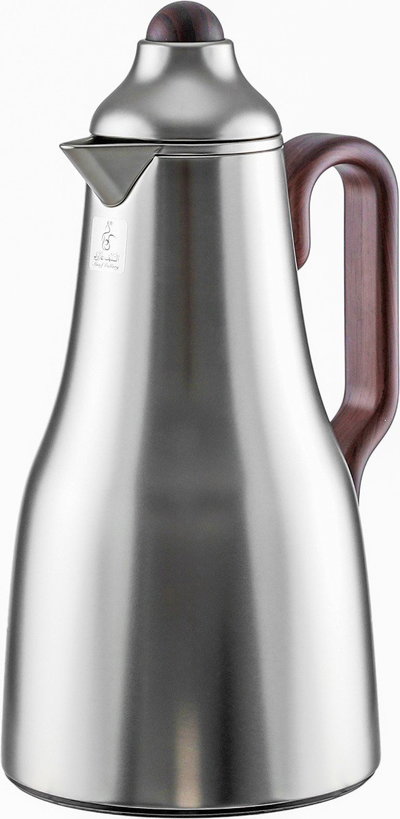Al Saif Gallery Abq Thermos Set, 1/0.7 Liter, Glass Inner Material, 3 Pieces, Tofriya, Wooden Handle - Transparent Silver product image 5