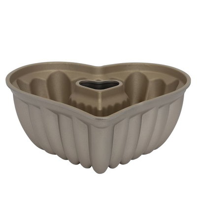Rocky Aluminum Hollow Cake Mold, 27x27x10 cm, Heart - Dark Gold product image 2