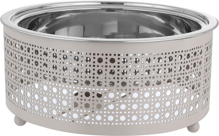 Al Saif Gallery Beige Base Stainless Steel Food Warmer, 32 x 28 x 28 cm, Round - Silver product image 2