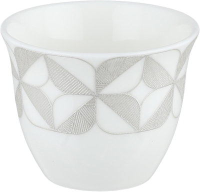 Al Saif Gallery Porcelain Glass Cups and Teas Set, Stainless Steel Saucers, 13cm, 24 Pieces - Multicolor product image 3