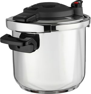 Korkmaz Stainless Steel Pressure Cooker, 12 Liters - Silver Black product image 2