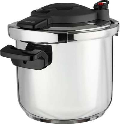 Korkmaz Stainless Steel Pressure Cooker, 12 Liters - Silver Black product image 2