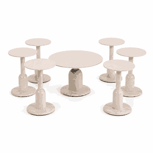 طقم طاولات سيراميك و معدن، 7 قطع - اسود بني product image 2