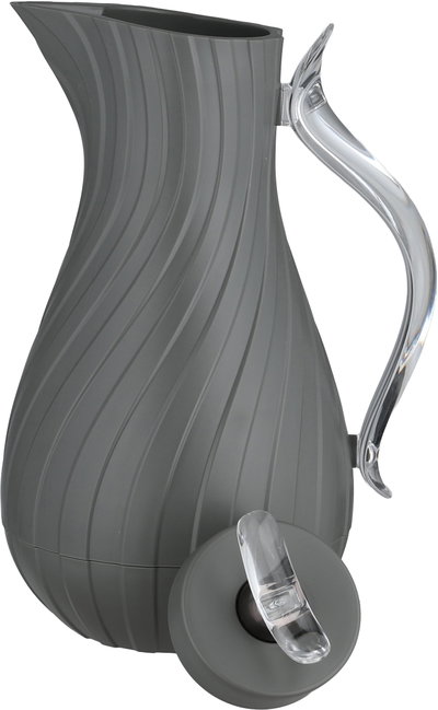 Glory Layal Thermos, 1 Liter, Glass Interior, Transparent Handle, Push-Button Lid - Dark Gray product image 5