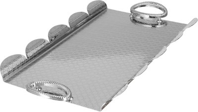 طقم طوفريات تقديم ستانلس ستيل، 3 قطع، منقوش، مقبض معدني - فضي product image 3