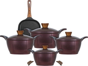 طقم قدور تيتانيوم نيوكين، 9 قطع - احمر product image 2