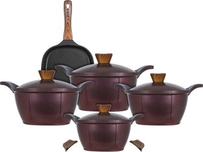 طقم قدور تيتانيوم نيوكين، 9 قطع - احمر product image 2