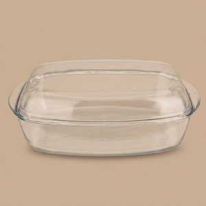 Pyrex Glass Oven Tray With Lid, 6.5 Litres, 37 X 22 Cm - Clear product image