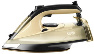 Winning Star ST-90402 Ceramic Steam Iron, 320ml, 2400W, Self-Cleaning - Black Gold product image