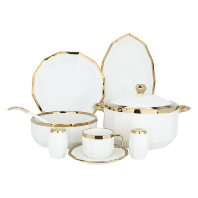 طقم سفرة بورسلان السيف غاليري، 51 قطعة - ابيض product image 1