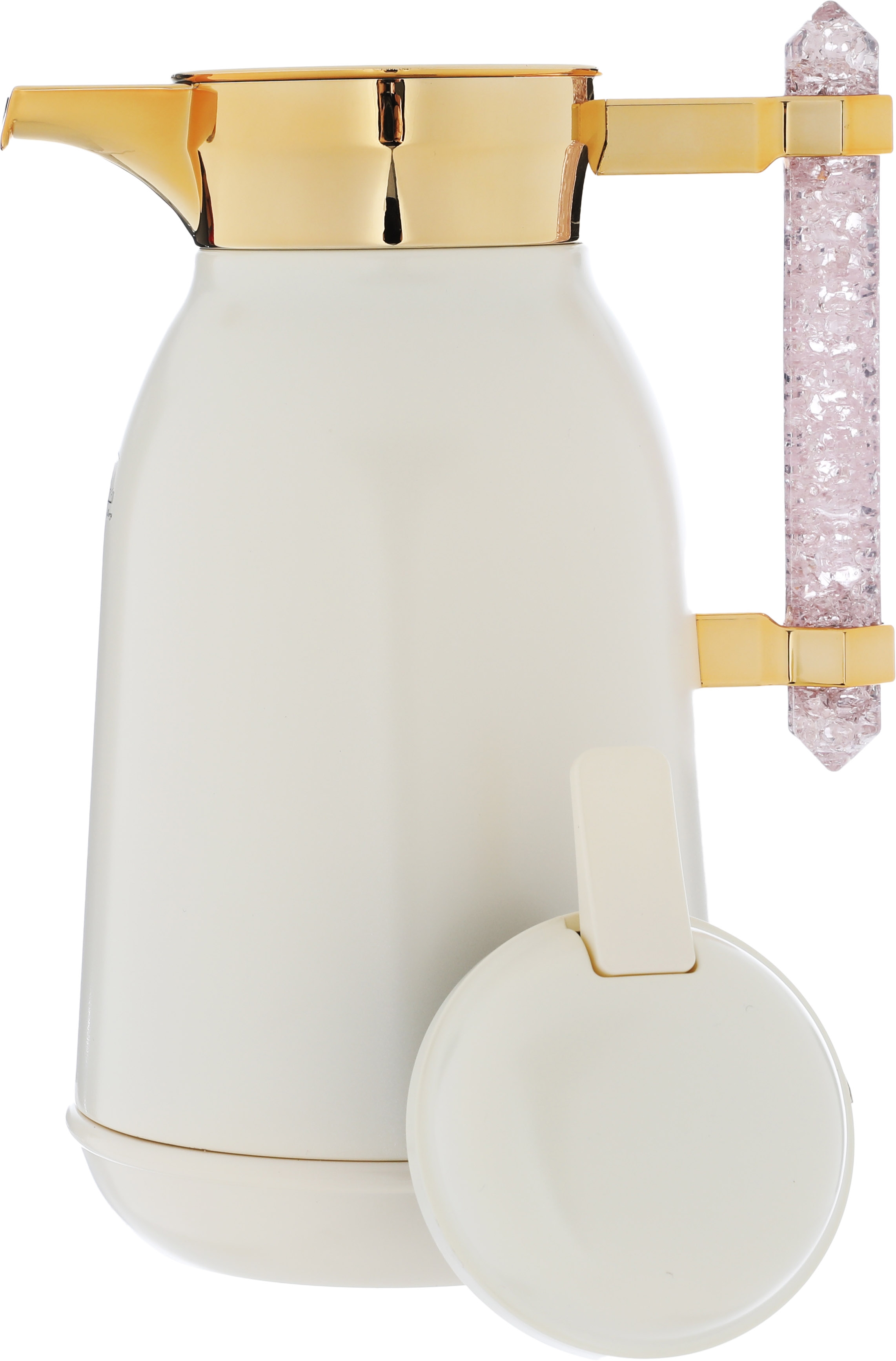 Al Saif Gallery Shahad thermos set, 1/1 liter, crystal handle, thermal glass inner case, stainless steel outer case - pearl product image 5