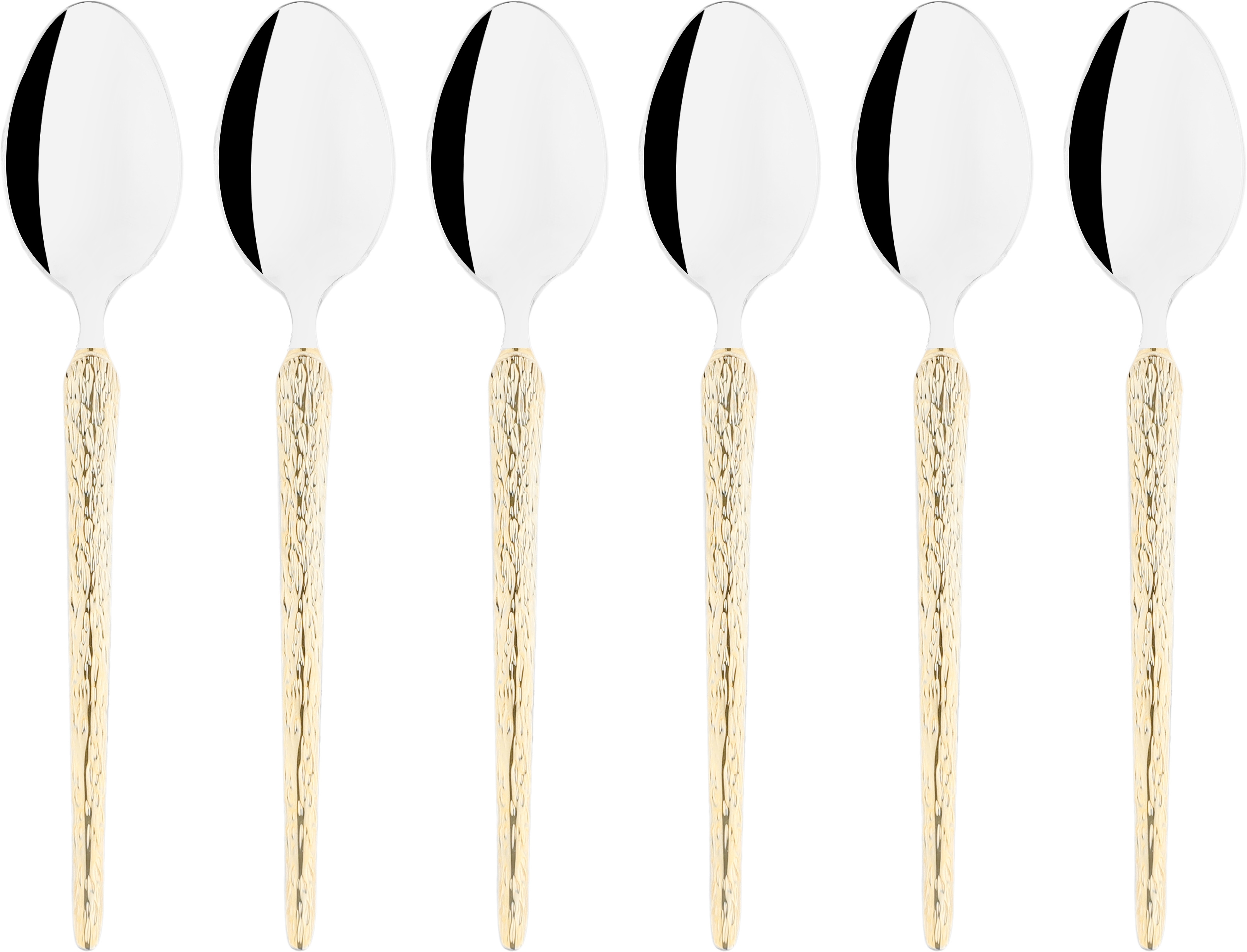 Al Saif Gallery Steel Tea Spoons Set, 6 Pieces - Silver and Gold product image