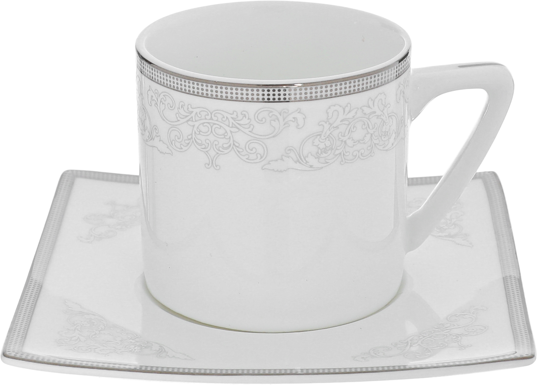 طقم سفرة بورسلان دانيا، 77 قطعة - ابيض فضي product image 5