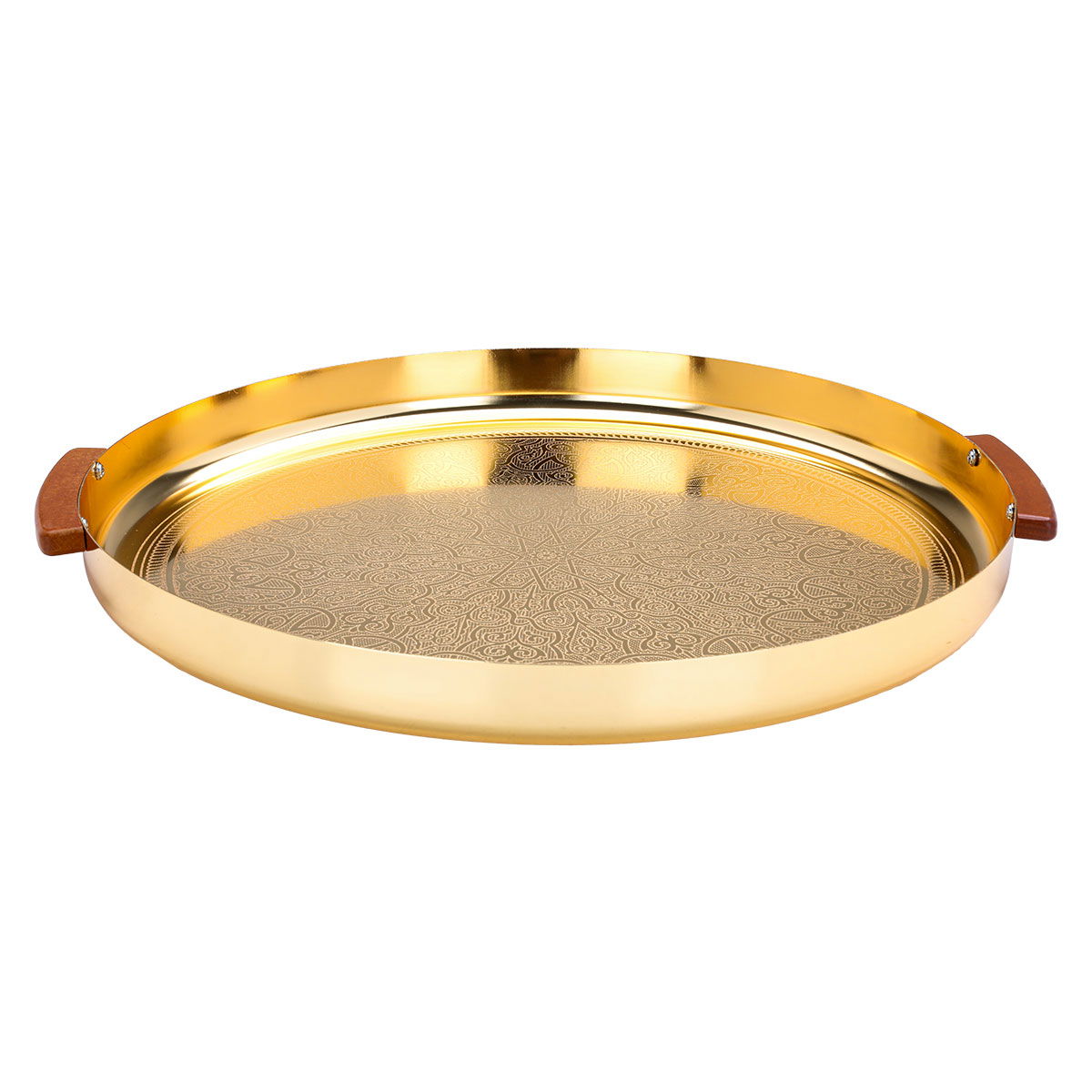 Al Saif Gallery Steel Serving Tray, 43X43X4 cm - Gold product image