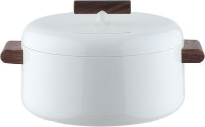 طقم حافظة طعام بلاستيك السيف غاليري، خامة داخلية ستاينلس استيل، 3 قطع، يد خشبي، دائري - أبيض product image 2