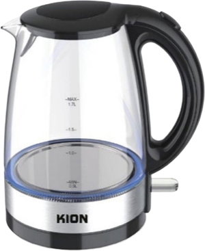 غلاية كهربائية زجاج كيون، 1700 واط، 1.7 لتر، KHD/202 - شفاف اسود product image