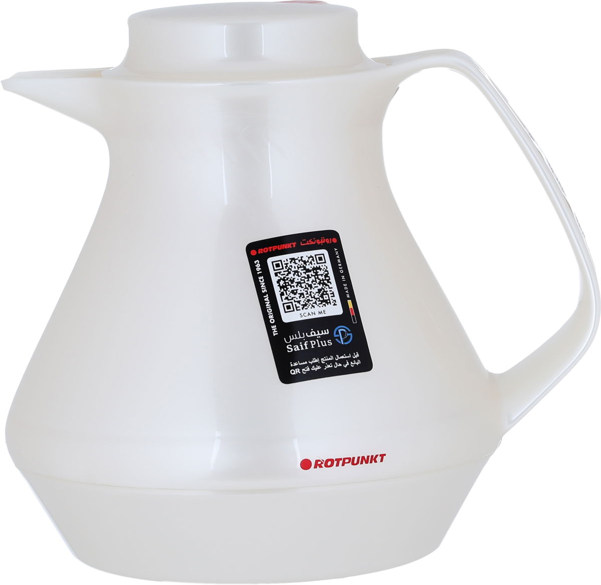 ترمس روتبونت، 1 لتر، حافظة داخلية زجاج، هيكل خارجي بلاستيك - ابيض product image 1