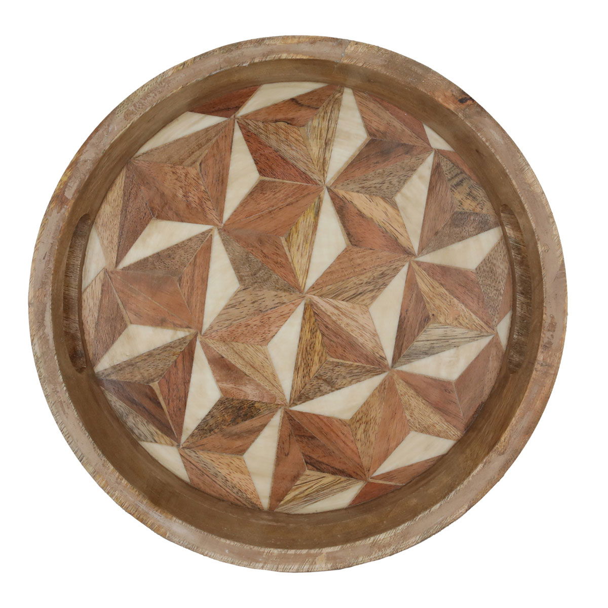 Saif Gallery wooden serving tofir, 29 x 29 x 5 cm, round, small - brown product image 2
