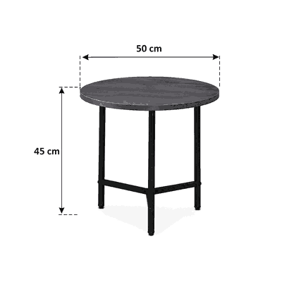 طقم طاولات خشب MDF و معدن، 3 قطع - رمادى اسود product image 4