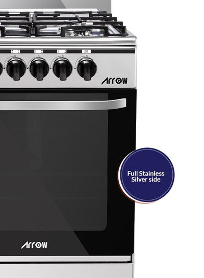 فرن غاز ارو، 55×55 سم، 4 شعلات، RO-5555GSF - فضي اسود product image 3