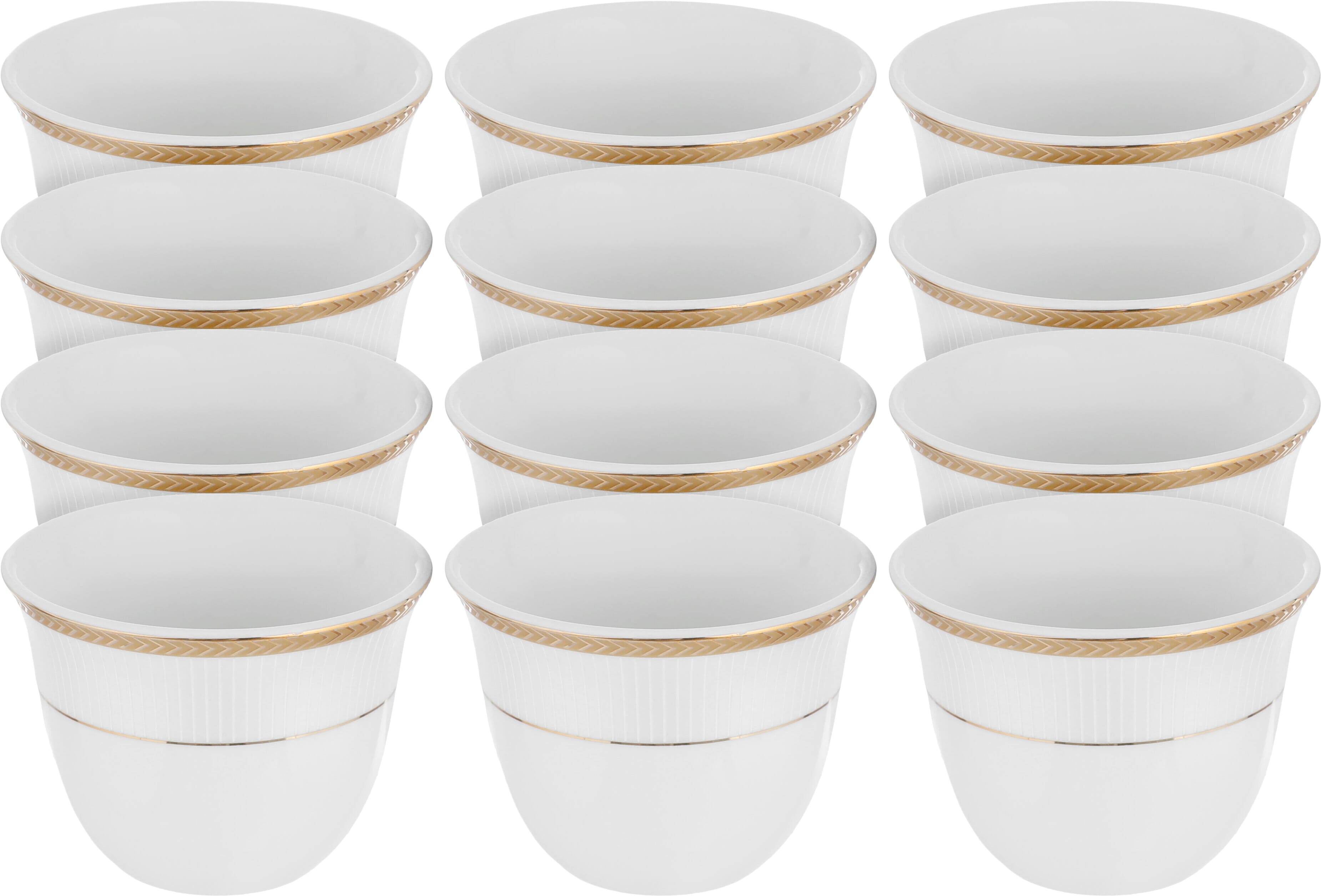 Al Saif Gallery porcelain coffee cup set, 12 pieces - white product image