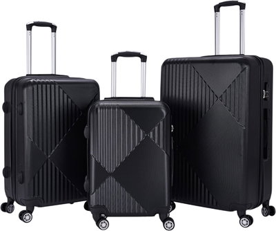 Limra OT-4084 Limra ABS Luggage Set, 3 Sizes, 4 Wheels, 360 Degree Rotating - Black product image 1