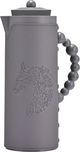 Al Saif Gallery Royal 7T thermos, 1 liter, leather covered, horse pattern, glass inner case, plastic outer case - dark gray product image 1