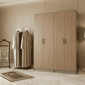خزانة ملابس خشب MDF، 54×160×200 سم 4 ابواب - خشبي product image