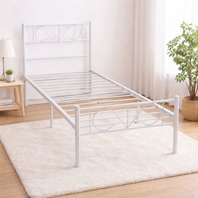 سرير هيكل حديد، 190×70×70 سم - أبيض product image 3