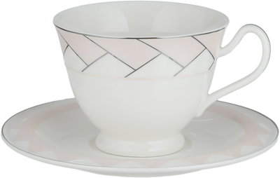 طقم تقديم سفرة بورسلان السيف غاليري، 65 قطعة، نقش فضي - أبيض وردي product image 10