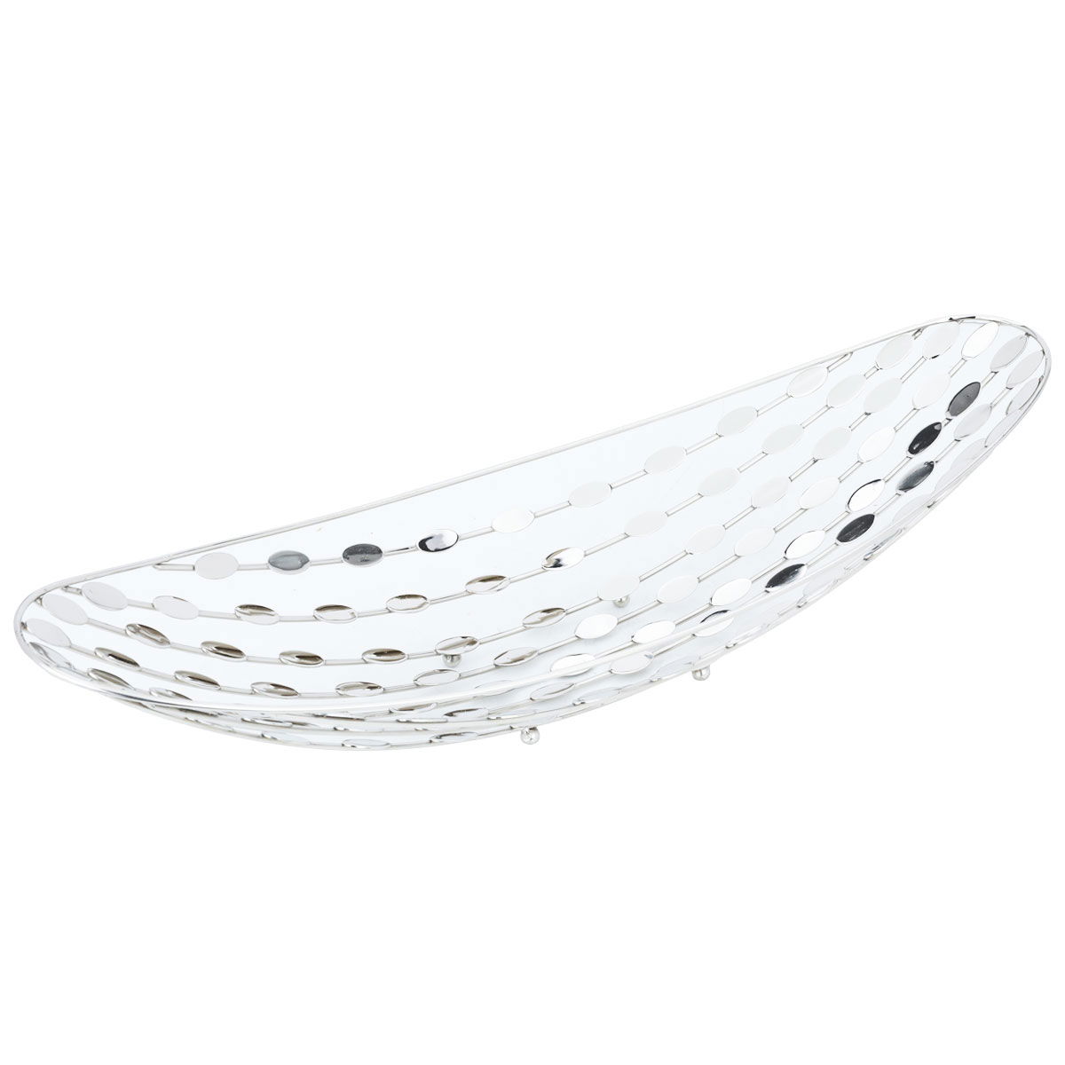 Al Saif Gallery steel dessert plate, 46 x 14 x 10 cm, boat shape - silver product image 2