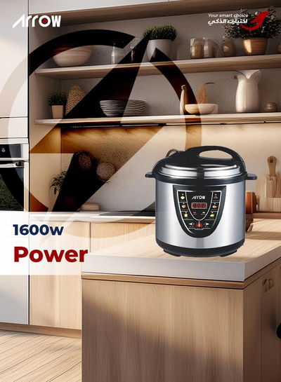 Arrow  RO-10SEC Pressure Cooker, 1600W, 10L - Silver Black product image 5