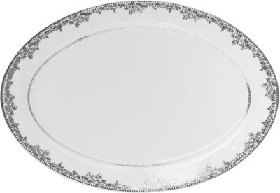 طقم سفرة بورسلان ريدج، 122 قطعة - ابيض فضي product image 10