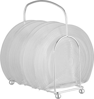 طقم صحون زجاج السيف غاليري، 6 قطع، مع ستاند، منقوش - فضي شفاف product image 2