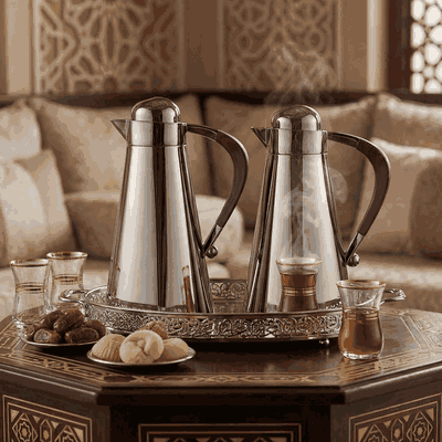 طقم ترامس اليمامة السيف غاليري، 2 قطعة، 0.7/ 1 لتر، خامة داخلية زجاج، يد خشبي، غطاء ضغاط - أسود product image 2