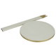 Al Saif Gallery steel table, 36x36x62 cm, round, golden edge, three legs - light beige product image 3