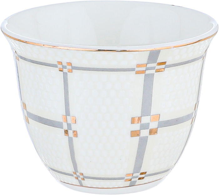 Al Saif Gallery Saudi Porcelain Coffee Cups, 12 Pieces - White Grey product image 2