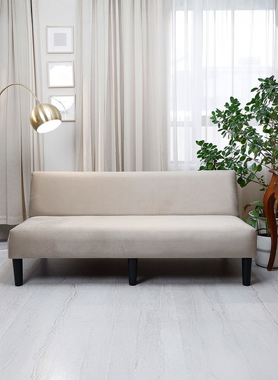 كنبة سرير خشب كندي باك كومفورت، 55×170×72 سم، قماش الجاكار - البيج product image 2