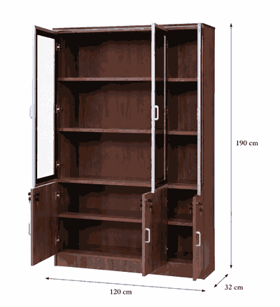 دولاب ملفات معدن، 190×120×32 سم - بني فاتح product image 3